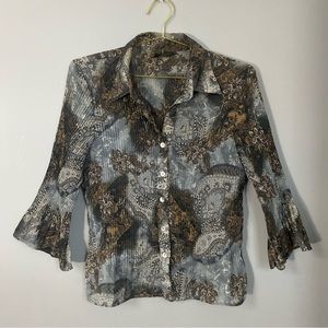 Vintage y2k serenade blouse pleated size large early 2000s retro